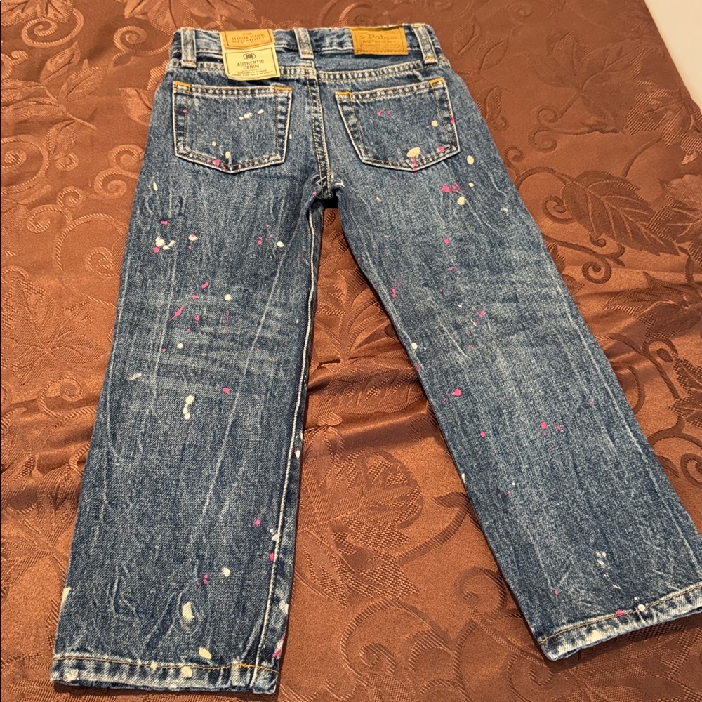 Polo Ralph Lauren High-Rise Paint Splatter Jeans. Size 4T. - Picture 9 of 13